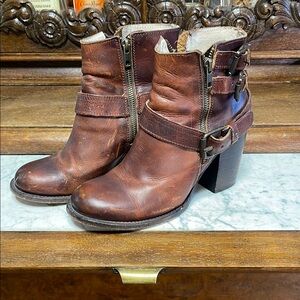 Freebird Brown Leather Ankle Boots